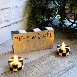 Checked Christmas Decor Sign & Candles Mackenzie Inspired Buffalo Check Ornament